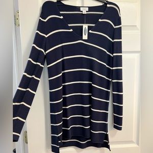 NWT Old Navy Blue & White Striped Tunic Sweater